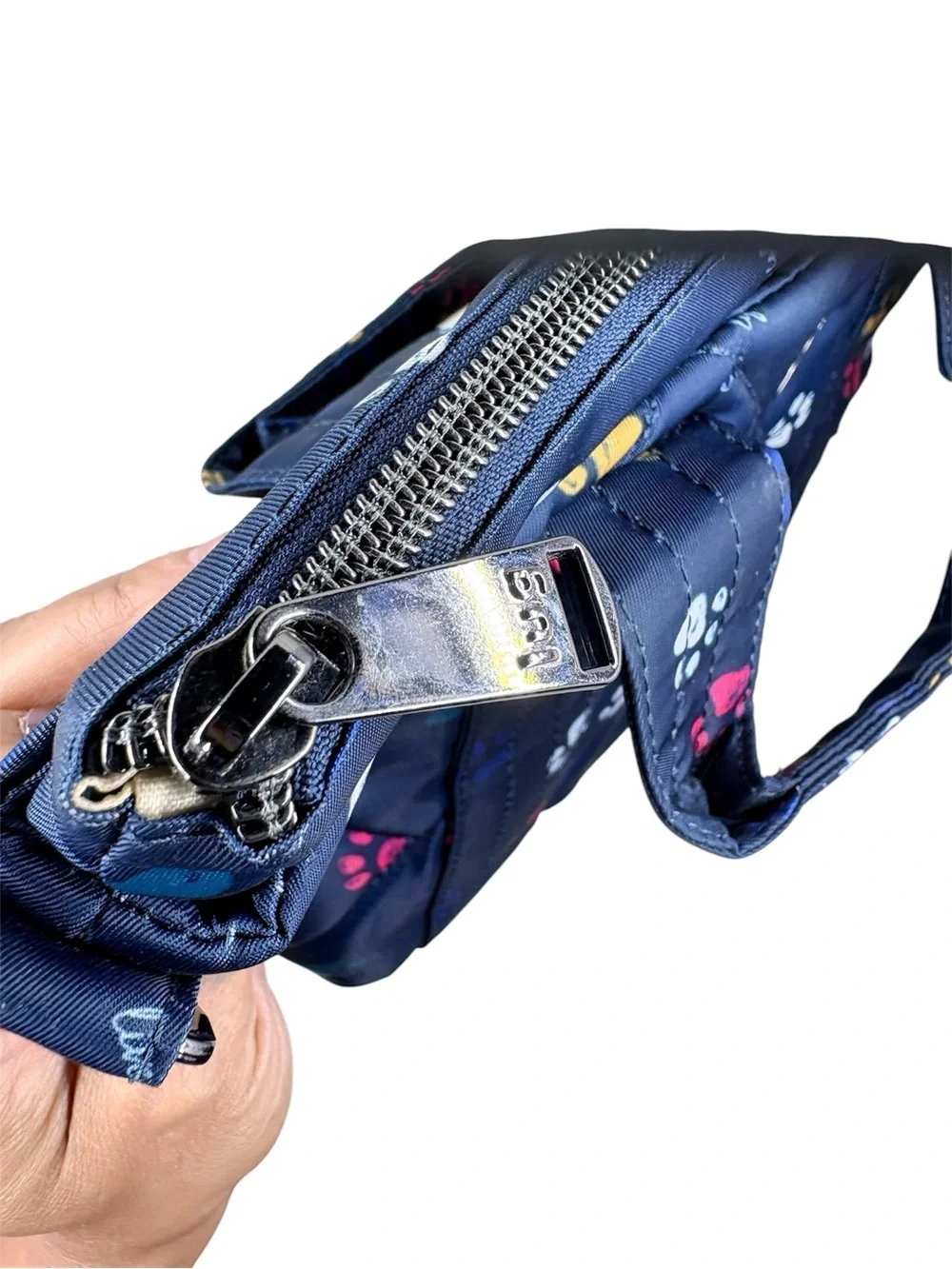 Lug Dory Mini Crossbody Bag Navy Paws Unisex Compact Travel Pouch Stylish NWOT